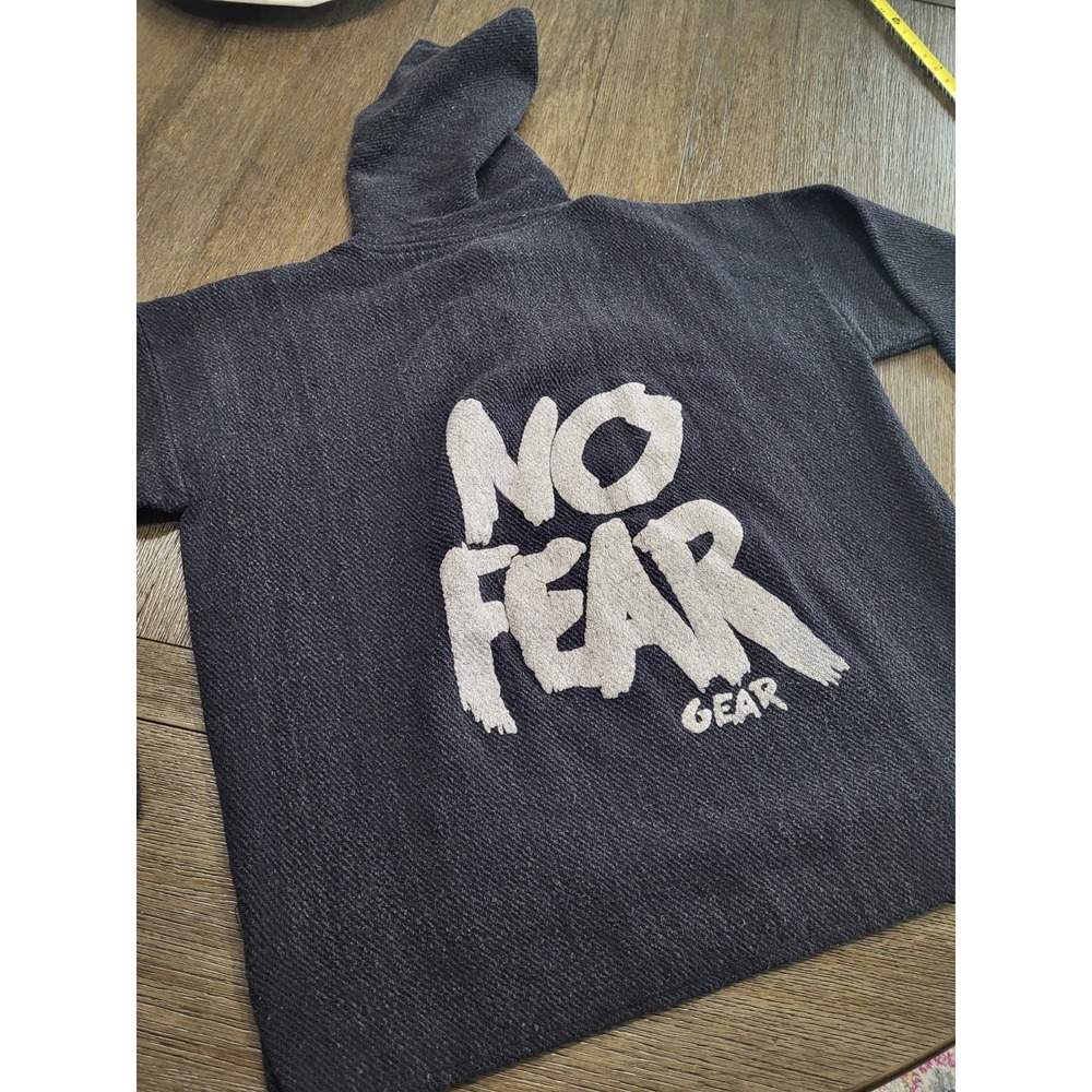 Vintage Rare Y2K No Fear Drugrug Big Logo Concert Hoodie Style Men's Size XL Bla